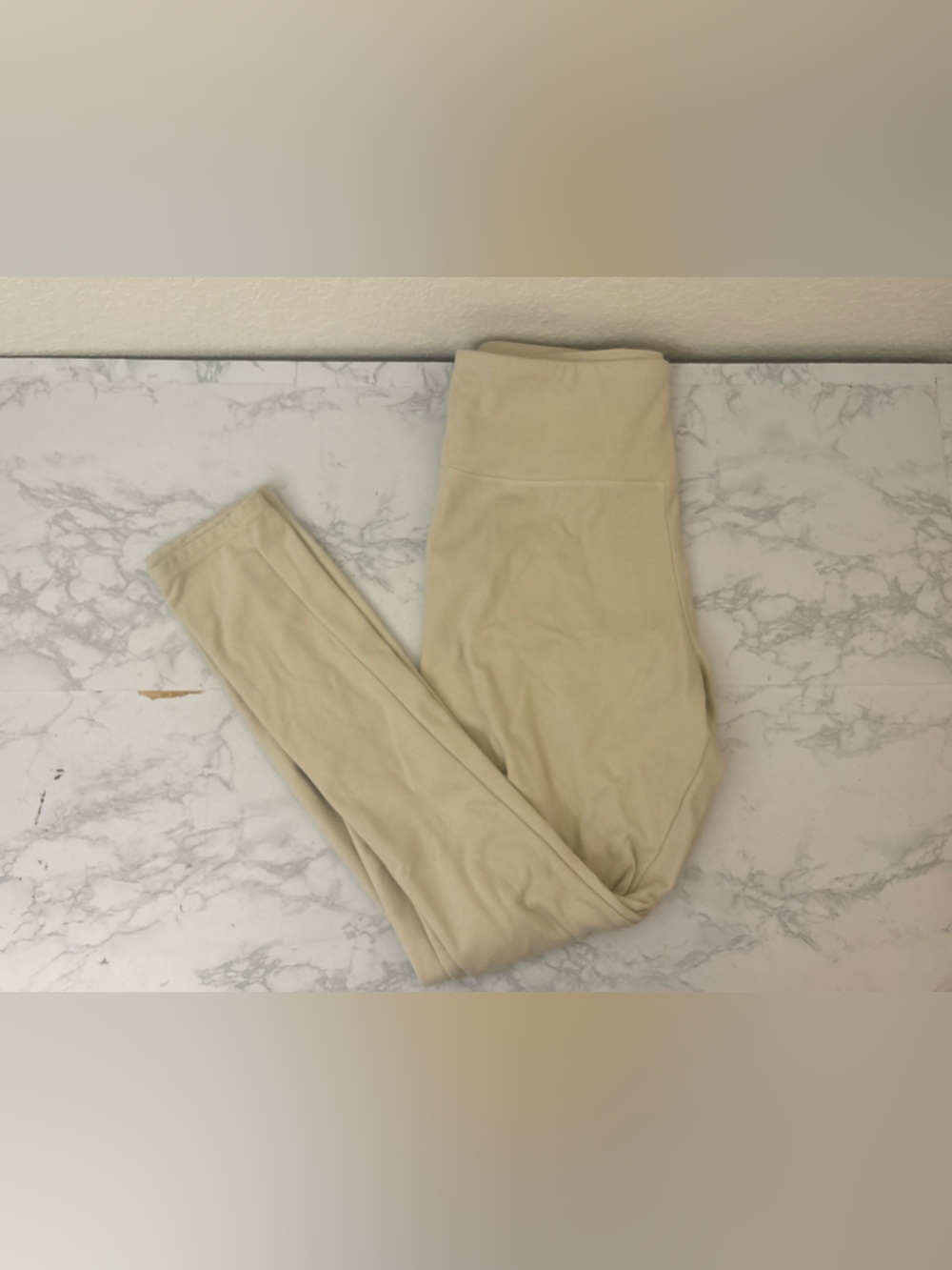 I BELIEVE Women's L Tan Elastic Waist Pants Polyester Spandex Knit Pull On
